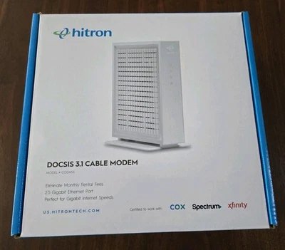 Hitron CODA56 2.5 GBPS DOCSIS 3.1 Modem Compatible with Cox, Spectrum, Xfinity - Image 1 of 4