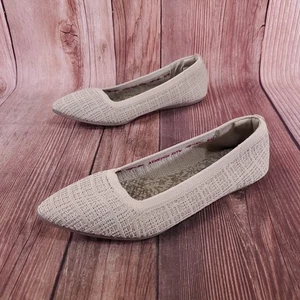 Skechers Cleo Point Toe Ballet Flats Womens Size 8.5 Knit Slip On Natural 158308 - Picture 1 of 15