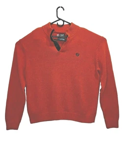 Chaps Ralph Lauren Herren Pullover XL Orange Braun 3 Knöpfe Ellenbogen Patches Preppy - Bild 1 von 6