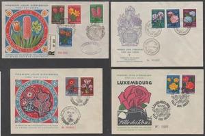 LUXEMBOURG - FLORALIES / 1955-59 -  SERIES COMPLETES  SUR 4 ENVELOPPES  FDC - Imagen 1 de 1