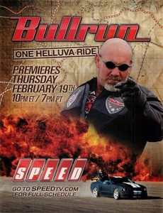 Magazine Print Ad SPEED 2009 BULLRUN One Helluva Ride Rally Cable TV Promo - Picture 1 of 1