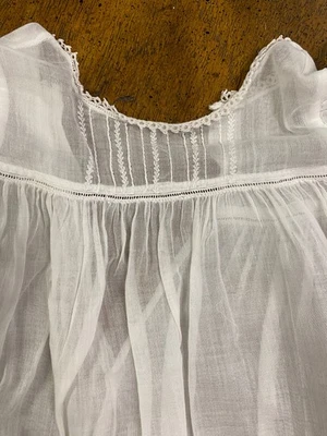 Vintage Cotton Baby Dress Handmade Emband Embroidered,  Lace Trimmed - 12 months - Image 1 of 4