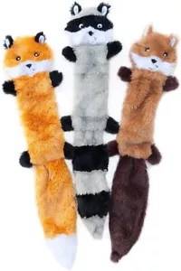 Stuffing Free Squeaky No Mess Durable Dog Puppy Toys Fox Raccoon Squirrel 18 in - Picture 1 of 2