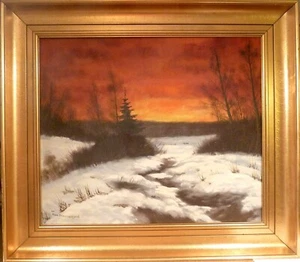 FINN DANNERFJORD! WINTER LANDSCAPE WITH TREES COVERED IN SNOW AT SUNSET - Picture 1 of 5