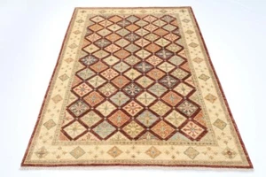 5 x 7 ft Zeigler Tribal Brown Area Rug Afghan Hand Knotted Wool Living Room Rug - Picture 1 of 5