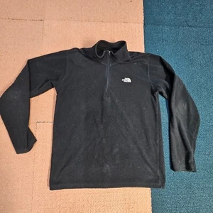 The North Face Sweatshirt Fleece Boys Youth XL Black 1/4 Zip Pullover Mock U7a - Picture 1 of 9