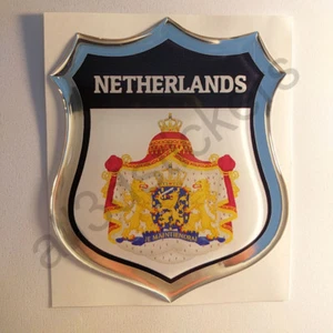 Sticker Netherlands Emblem Coat of Arms Shield 3D Resin Domed Gel Vinyl Decal - Imagen 1 de 3