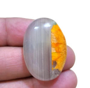 Use 56 Crt Ultimate Orange Banded Agate Oval Cabochon Loose Gemstone For Jewelry - Picture 1 of 5