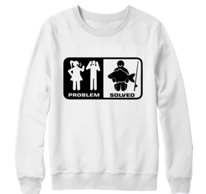 Fischen Problem Gelöst Sweatshirt Rolle Köder Vater Lustige Neuheit Geschenke - Picture 1 of 16