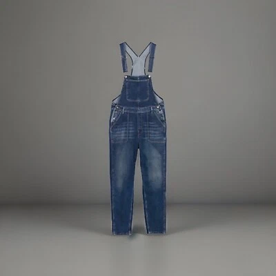 FatFace  Bib  Brace  Mid  Distressed Blue Denim Button Jumpsuit Dungarees Uk 8 - Image 1 of 4