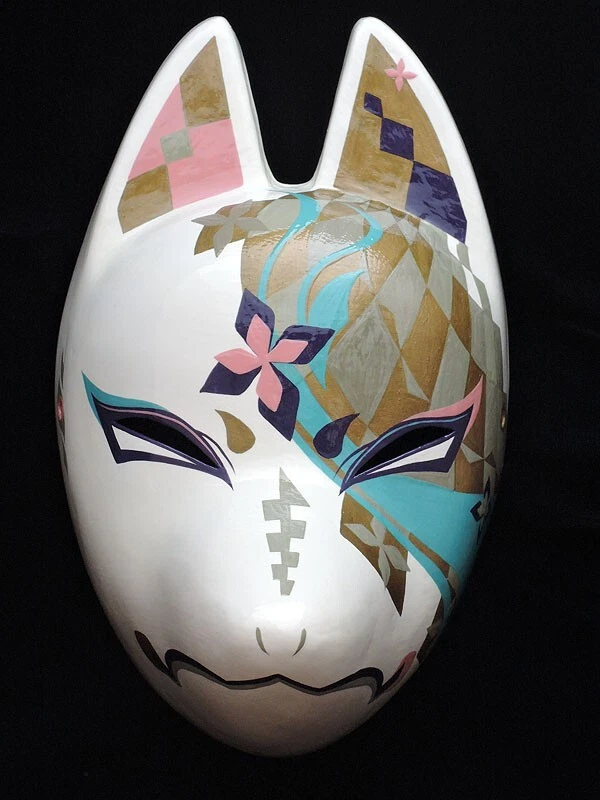 Komendo Full Face Fox Kitsune Mask "SENRYUMON MITSUSHIRO" Hand Made Japan Party - Image 1 of 4
