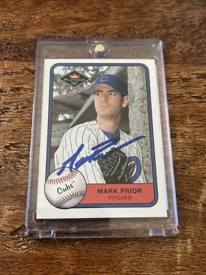 Mark Prior IP Signed Fleer Platinum Rookie Card Psa Dna Coa Autographed Cubs - Image 1 of 3