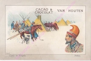 Chromo Cocoa Chocolate Van Houten Kirghiz People Camp Priest - Picture 1 of 2
