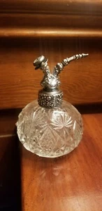 ANTIGUO ATOMIZADOR BOTELLA DE PERFUME DE VIDRIO CORTE PLATA ESTERLINA UNGER BROS BROTHERS - Imagen 1 de 11