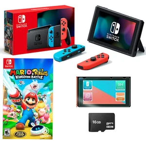 ⭐NUEVO Nintendo Switch NEON Bundle + Mario Rabbids JUEGO Joy Cons + 16GB + MÁS⭐ - Imagen 1 de 11
