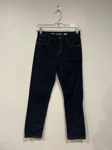 The Children’s Place Jeans Straight Stretch Dark Blue Denim Pants Boys Size 10 - Picture 1 of 3
