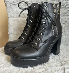 GBG Los Angeles Ankle boots Black US 7 1/2M platform - Picture 1 of 4