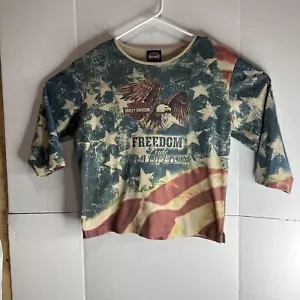 Harley Davidson Motorcycles Shirt USA Eagle Flag Freedom Pride Tradition Crop XL - Bild 1 von 6