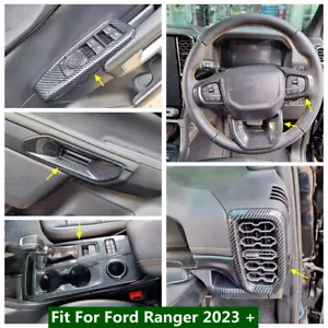 Tapicería del panel de cambio de volante/marchas para Ford Ranger 2023 2024 fibra de carbono - Imagen 1 de 29