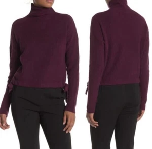 Suéter púrpura BCBG MaxAzria dobladillo con corbata cuello falso para mujer talla XXS NUEVO - Imagen 1 de 11