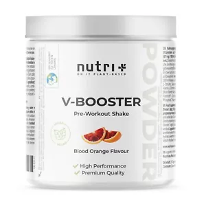 Batido pre-entrenamiento V-Booster - vegano y alta dosis - con cafeína, taurina, arginina - Imagen 1 de 26