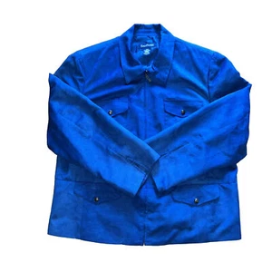 Evan-picone Size 18W Blue Suede Pockets Polyester Blazer Women’s - Picture 1 of 14