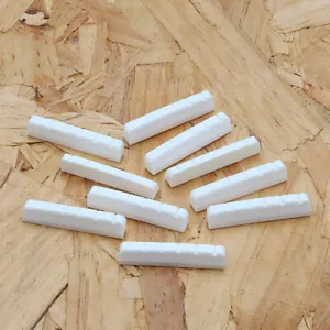 Slotted 10Pcs 43mm Guitar Bone Nut for 6 String Stratocaster Strat Tele Guitar - Picture 1 of 7