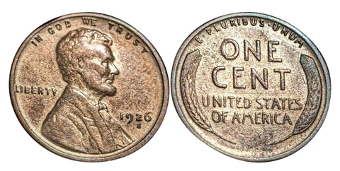 1926-S Lincoln Wheat Cent BU Unc. Lots of Red!! Original Looking ID25590 Cover