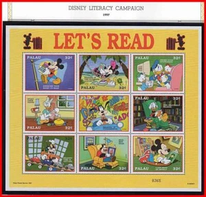 Palau 1997 Disney Alfabetizzazione = 2 S/S + M/S MNH Cinema, Fairy Tales - Foto 1 di 3