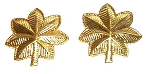 Major LCDR Oak Leaf Pin Set Rank Insignia Police Military Gold Plated 4427G New  - Picture 1 of 6