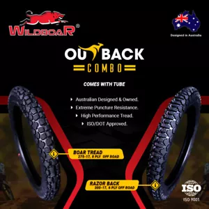 275-17 300-17 Tyre Tire Tube Combo Honda CT110 NBC110 Postie Posty Bike-OUTBACK - Picture 1 of 9