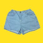 VERY Super Cute Paperbag Waist Slouch Denim Shorts in Soft Light Wash, UK 12
