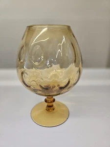 Vintage Empoli Italian Glass Brandy Snifter Pedestal Vase Amber 8.75” - Picture 1 of 4