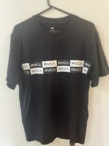 RVCA T-Shirt Black Faded Size M Standard Fit Short Sleeve Adult Spellout - Picture 1 of 5