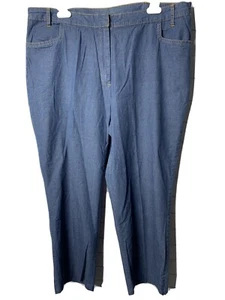 NWOT Jaclyn Smith Womens XL Blue Pants Pockets Zipper Slacks - Picture 1 of 11