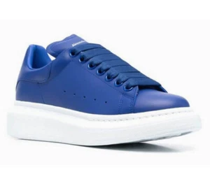 Alexander McQueen Leather Sneaker -Navy - Picture 1 of 5