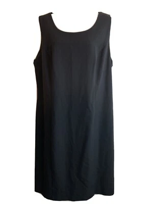 NWT Sag Harbor Black Sleeveless Stretch Classic Career Sheath Dress Size 16 - Image 1 of 4