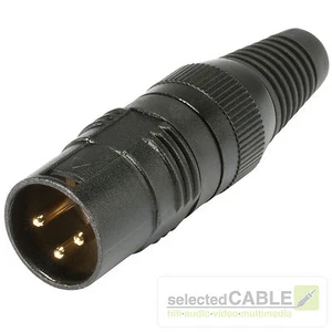 HICON 3-pol XLR Mâle Fiche Ø de Câble 2,0 - 8,5mm Contact Plaqué Or HI-X3CM-G