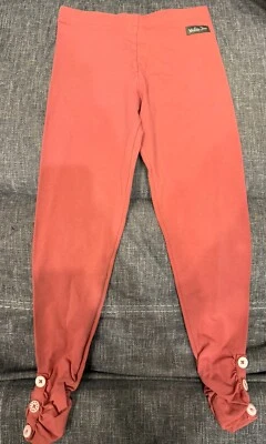 NEW MATILDA JANE 10 Just Imagine SLOAN GIRLS BUTTON LEGGINGS Coral Orange Rust - Image 1 of 4