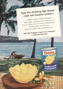 Dole Pineapple 1959: hecho con anuncio impreso vintage de Hawaiian Sunshine - Imagen 1 de 1