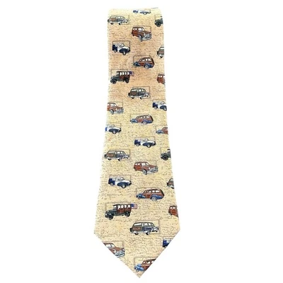 Tango by Max Raad Tie One Size Tan 100% Silk Americana Series Woodies 1928-1961 - Image 1 of 4