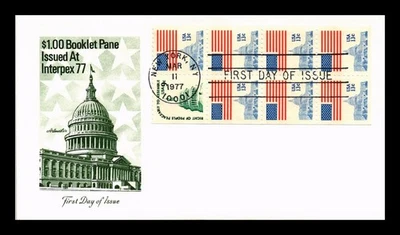 DR JIM STAMPS US COVER FLAG OVER CAPITOL BOOKLET PANE FDC INTERPEX 77 ARTMASTER - Image 1 of 2