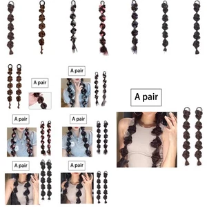 Mujeres Niñas Pelucas Peluca Sintética Trenzas Lindo 1 Par de Pelucos de Moda Hip-hop 45 cm - Imagen 1 de 25