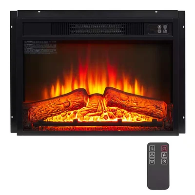 23 In. W X 17.13 In. H 1400-Watt 120-Volt Electric Fireplace Insert in Black - Image 1 of 4