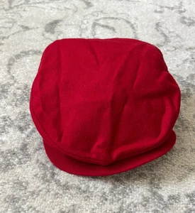 Nike Swoosh Logo Red Beret Golf Hat Cap Newsboy Cabbie 90s VTG Wool USA Sz L - Picture 1 of 7