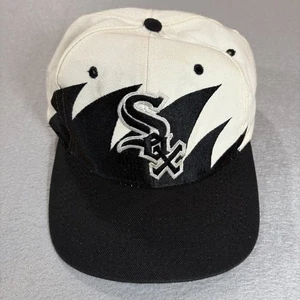 Vintage Chicago White Sox Logo sportlich Haizahn Druckknopflasche Mütze Wolle - Bild 1 von 13