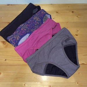 Hanes Period Underwear Girls 10 Hipsters Moderate Protection 4 Pairs - Picture 1 of 5