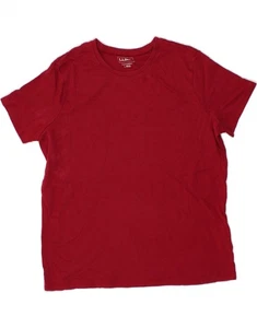 L.L.BEAN Womens T-Shirt Top UK 16 Large Red Cotton BS10 - Picture 1 of 3