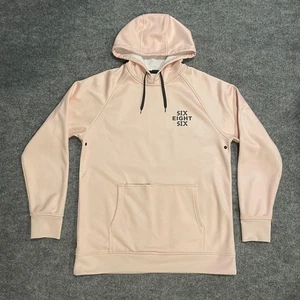 Six Eight Six 686 Hoodie Mens Medium Pink Pullover DWR Water Repellent Fleece - Picture 1 of 15