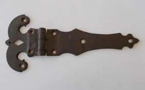 Antique 14" Long x 6" Wide Brass Strap Hinge #10 Ornate Architectual Hardware - Picture 1 of 6
